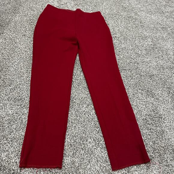 ANNE KLEIN Dark Red Stretch Waist Pants, Size Large - Picture 1 of 7
